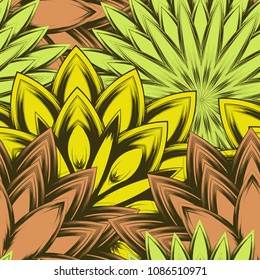 Seamless floral background. Tracery handmade nature ethnic fabric backdrop pattern with flowers. Textile design texture. Decorative color art. Vector