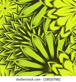 Seamless floral background. Tracery handmade nature ethnic fabric backdrop pattern with flowers. Textile design texture. Decorative color art. Vector