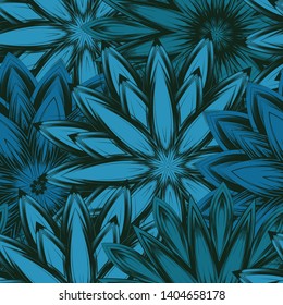 Seamless floral background. Tracery handmade nature ethnic fabric backdrop pattern with saturated dark flowers. Textile design texture. Decorative binary monochrome black and white art. Vector
