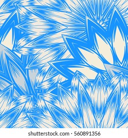 Seamless floral background. Tracery handmade nature ethnic fabric backdrop pattern with flowers. Textile design texture. Decorative color art. Vector.