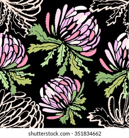 Seamless floral background. Vector