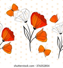 Seamless floral background. Vector