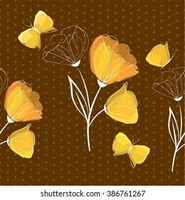 Seamless floral background. Vector