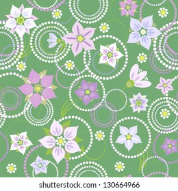 Seamless floral background. Vector  colorful pattern. Ornamented with flowers.