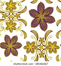 Seamless floral background. Vector  flowers. Seamless vector pattern. Floral ornament seamless pattern