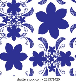 Seamless floral background. Vector  flowers. Seamless vector pattern. Floral ornament seamless pattern