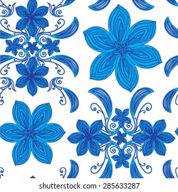 Seamless floral background. Vector flowers. Seamless vector pattern. Floral ornament seamless pattern