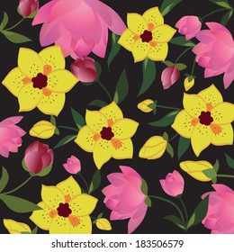 Seamless floral background. Vector illustration