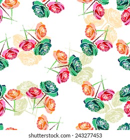 Seamless floral background, vector illustration.