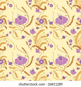 Seamless floral background. Vector illustration. CMYK