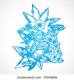 Seamless floral background. Vector illustration.