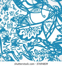 Seamless floral background. Vector illustration.