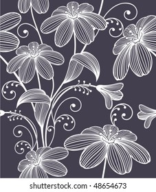 Seamless floral background. Vector illustration.