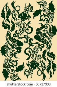 Seamless floral background. Vector illustration.