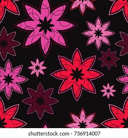 Seamless floral background. Vector illustration. Textile rapport.