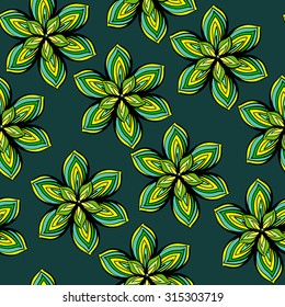 Seamless floral background. Vector multicolored flowers. Seamless vector pattern