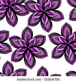 Seamless floral background. Vector multicolored flowers. Seamless vector pattern
