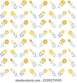 Seamless floral background. Vector texture with bright flowers.