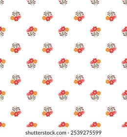 Seamless floral background. Vector texture with bright flowers.