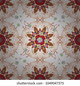 Seamless floral background for wrapping, textile, wallpaper. Soft tile. Vector frourish texture. Soft cotton design. Vintage flowery pattern.