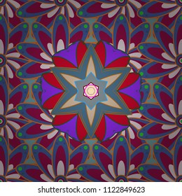 Seamless floral background for wrapping, textile, wallpaper. Vintage flowery pattern. Soft tile. Soft cotton design. Vector frourish texture.