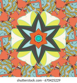 Seamless floral background for wrapping, textile, wallpaper. Soft cotton design. Soft tile. Vector frourish texture. Vintage flowery pattern.