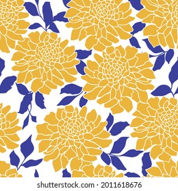 seamless floral background with yellow flowers