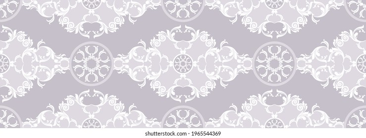 Seamless floral baroque elements pattern. Vector design for fashion print and backgrounds.