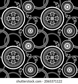 Seamless Floral Baroque Pattern.  Vector design for fashion prints and backgrounds.
