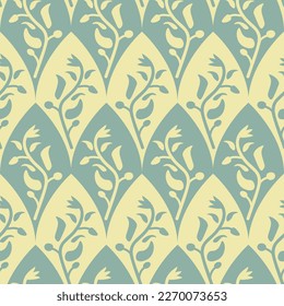 Nahtlose Blumenmuster in Beige und Blau