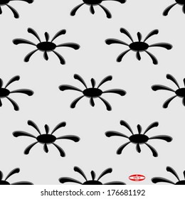 seamless floral black- white pattern background vector