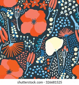 Seamless floral blossom colorful pattern vector