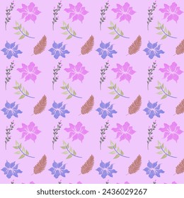 Seamless floral blossom pattern art design print fabric illustration vector