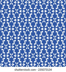Seamless floral blue background