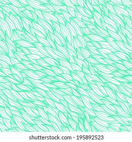 Seamless floral  blue doodle pattern with abstract nature elements