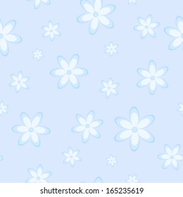Seamless floral blue pattern