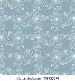 Seamless floral blue pattern. Flowers background. Textile rapport.