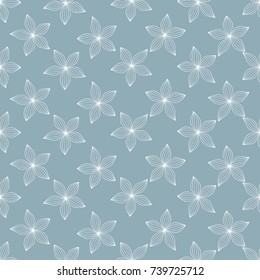 Seamless floral blue pattern. Flowers background. Textile rapport.