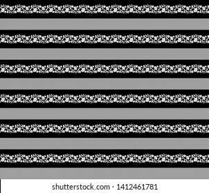 Seamless floral body border pattern with black  background