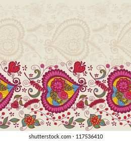 Seamless floral border