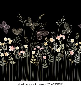 seamless floral border