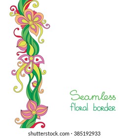 Seamless floral border