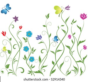 Seamless floral border