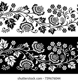 Seamless floral border