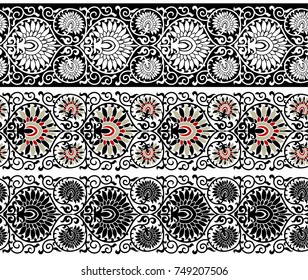 Seamless floral border