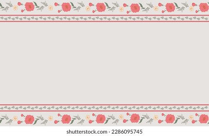 Borde floral impecable con espacio de copia. Vector