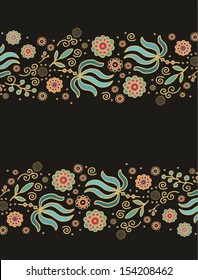 Seamless floral border design
