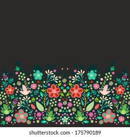 Seamless floral border pattern