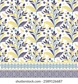 seamless floral border pattern with classic decorative details for wallpaper and invitation designs
