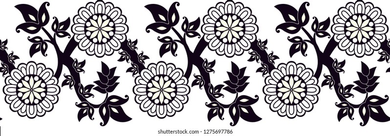 seamless floral border (Vector)